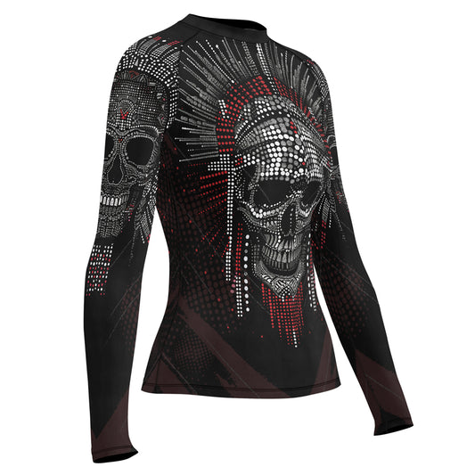 Rashninja Aztec Warrior Feather Women's Long Sleeve Rash Guard
