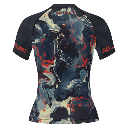 Rashninja Cyber Storm Fire Women's Short Sleeve Rash Guard