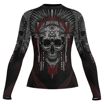 Rashninja Aztec Warrior Feather Women's Long Sleeve Rash Guard