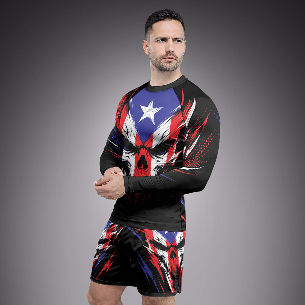 Rashninja Patriot Puerto Rico Flag Men's Fight Shorts