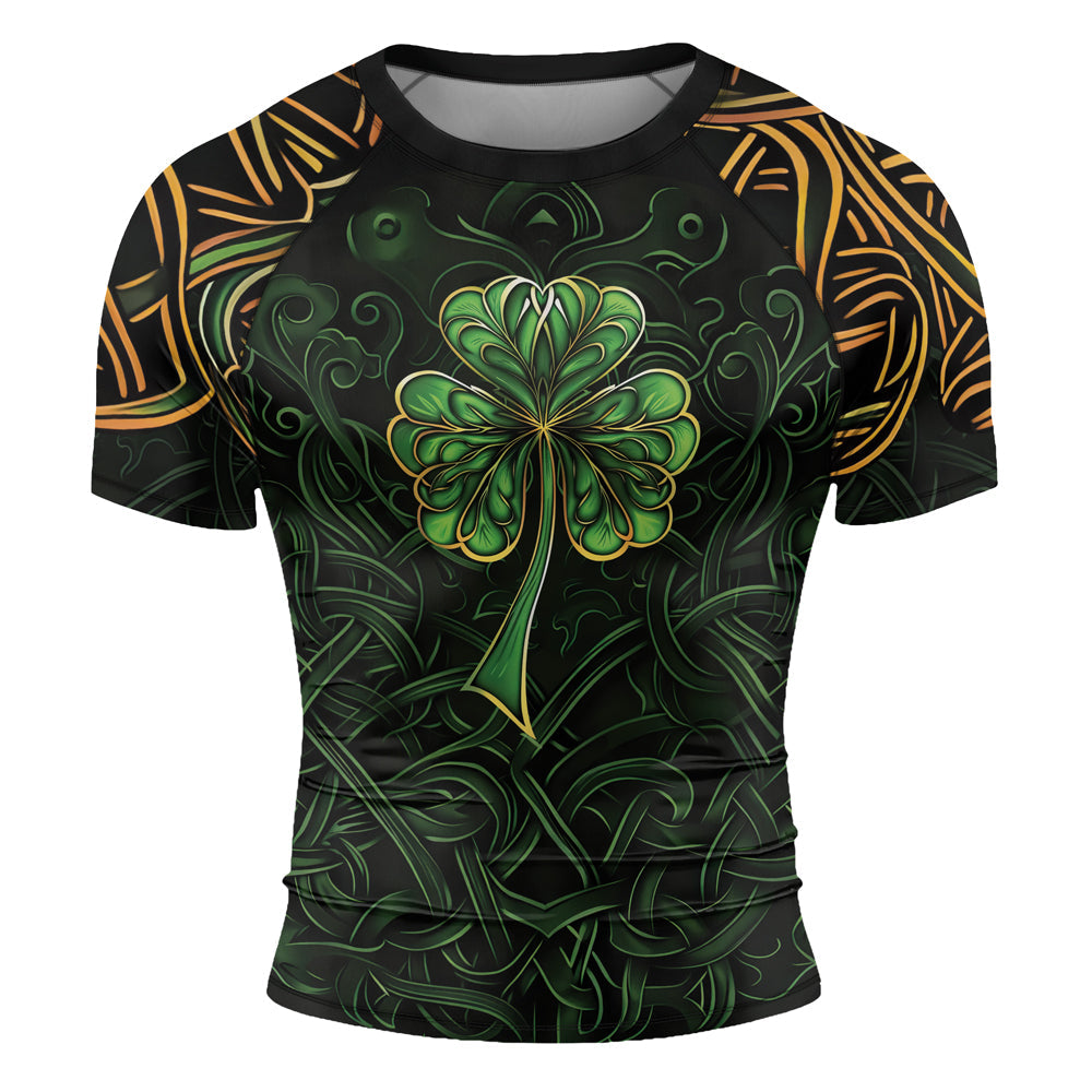 Rashninja Irish Celtic Clover Men's Short Sleeve Rash Guard – St. Patrick's Day Edition