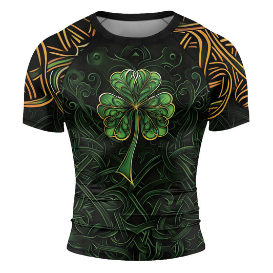 Rashninja Irish Celtic Clover Men's Short Sleeve Rash Guard – St. Patrick's Day Edition
