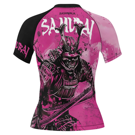 Rashninja Samurai Pink Fury Women's Short Sleeve Rash Guard