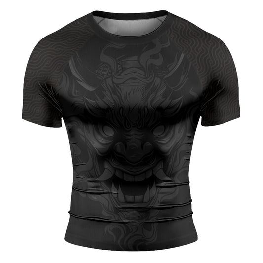 Rashninja Samurai Oni Flames Men's Short Sleeve Rash Guard