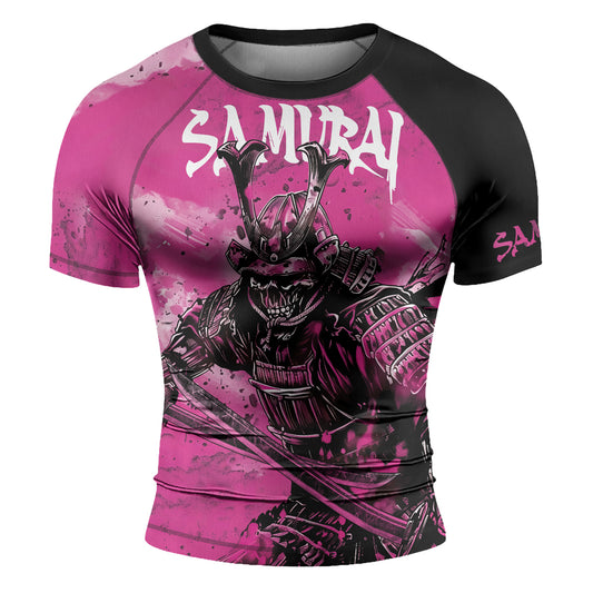 Rashninja Samurai Pink Fury Men's Short Sleeve Rash Guard