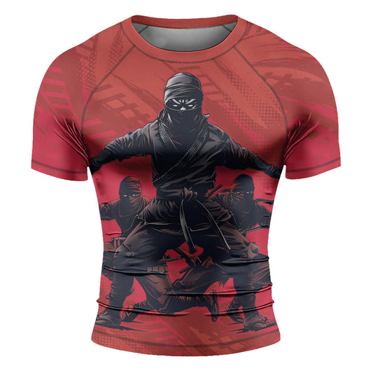 Rashninja Ninja Red Assault Men's Short Sleeve Rash Guard