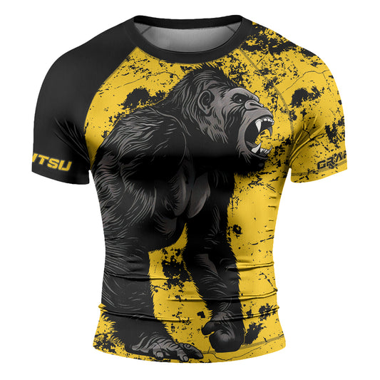 Rashninja Gorilla Golden Ruler Men's Short Sleeve Rash Guard