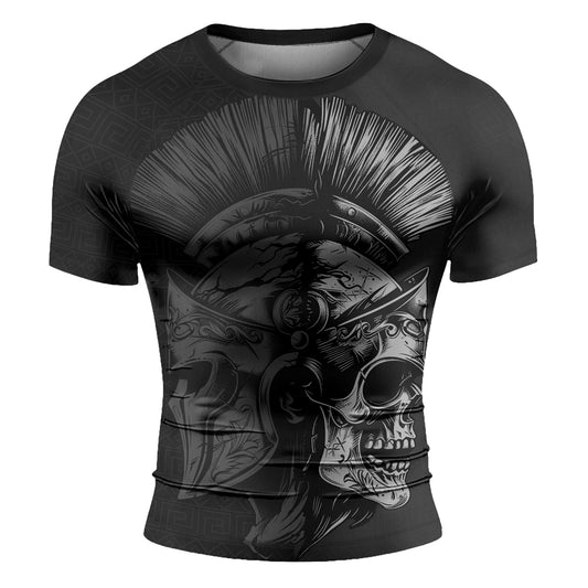 Rashninja Spartan Skull Clash Men's Short Sleeve Rash Guard