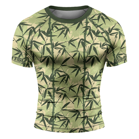 Rashninja Camouflage Bamboo Leaf Blend Men's Short Sleeve Rash Guard