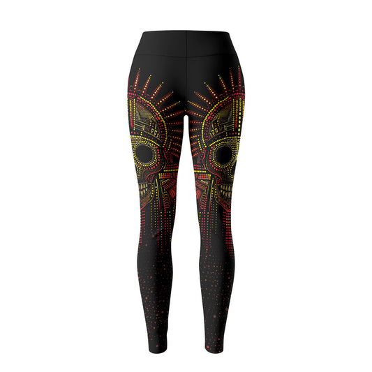 Rashninja Aztec Mask Rainbow Mandala Women's Leggings