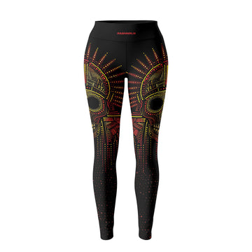 Rashninja Aztec Mask Rainbow Mandala Women's Leggings