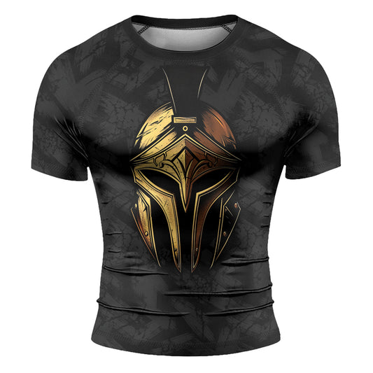 Rashninja Spartan Golden Helm Men's Long Sleeve Rash Guard