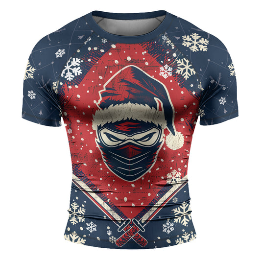Rashninja Christmas Ninja Santa Men's Short Sleeve Rash Guard