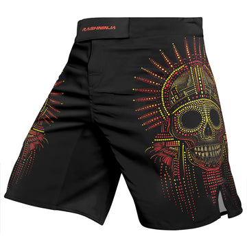 Rashninja Aztec Mask Rainbow Mandala Men's Fight Shorts