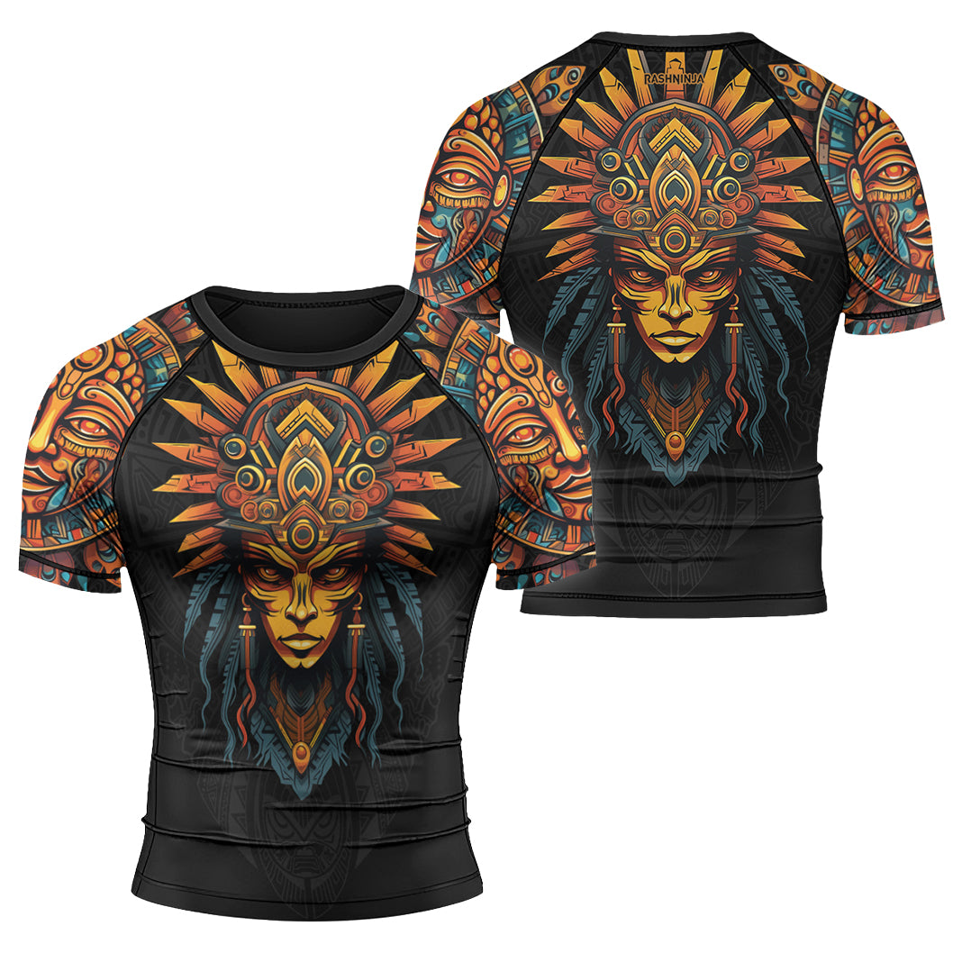 Rashninja Aztec Chieftain Men's Short Sleeve Rash Guard