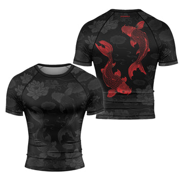 Rashninja Samurai Koi Serenity Men's Short Sleeve Rash Guard