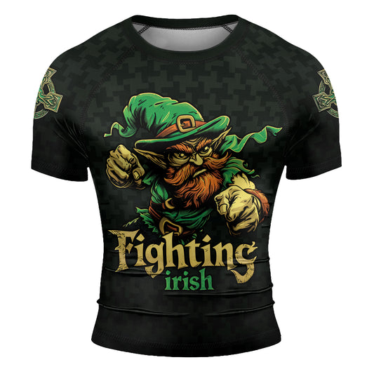 Rashninja Fighting Irish Leprechaun Men's Short Sleeve Rash Guard