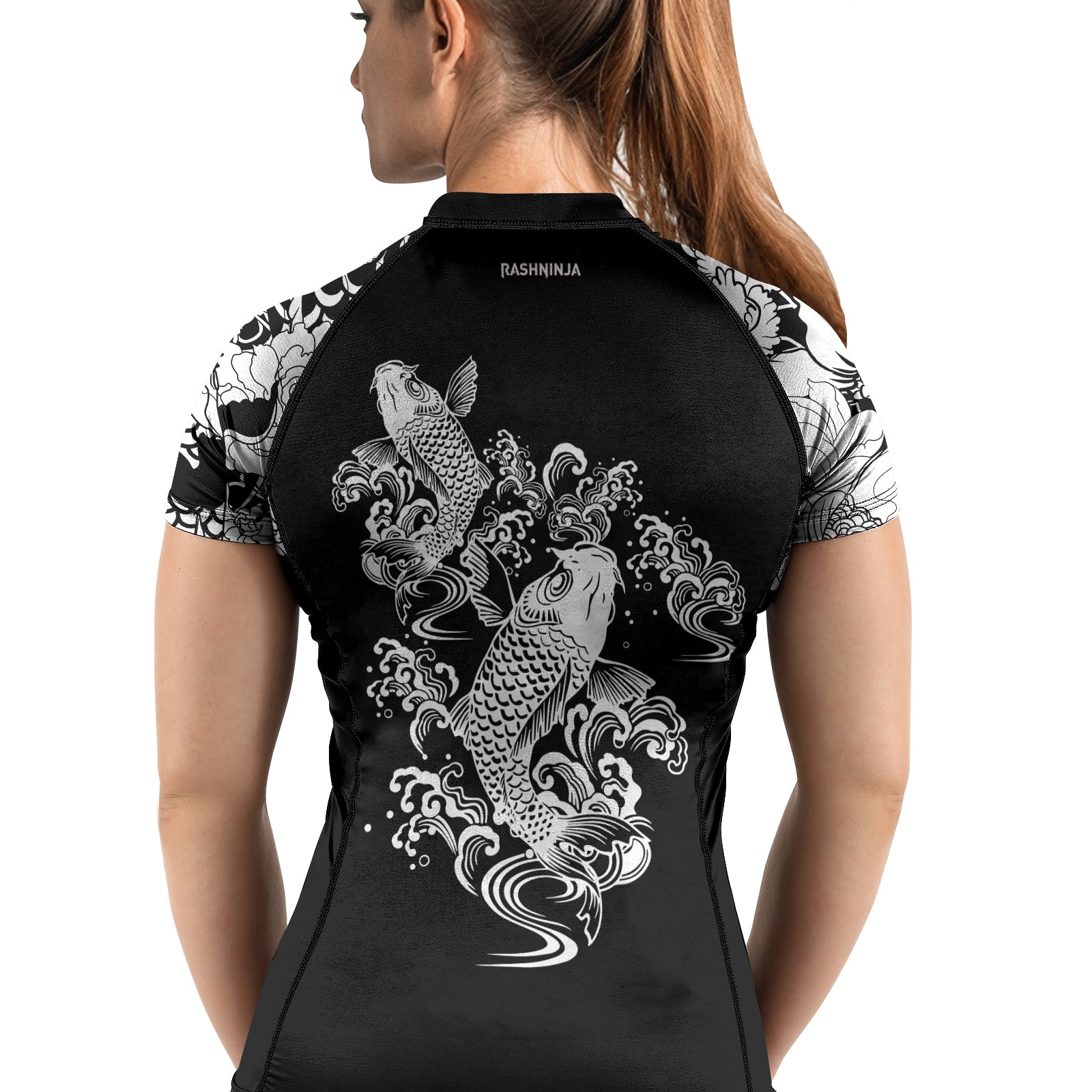 Rashninja Ranked Japanese Koi Fish Women's Short Sleeve Rash Guard