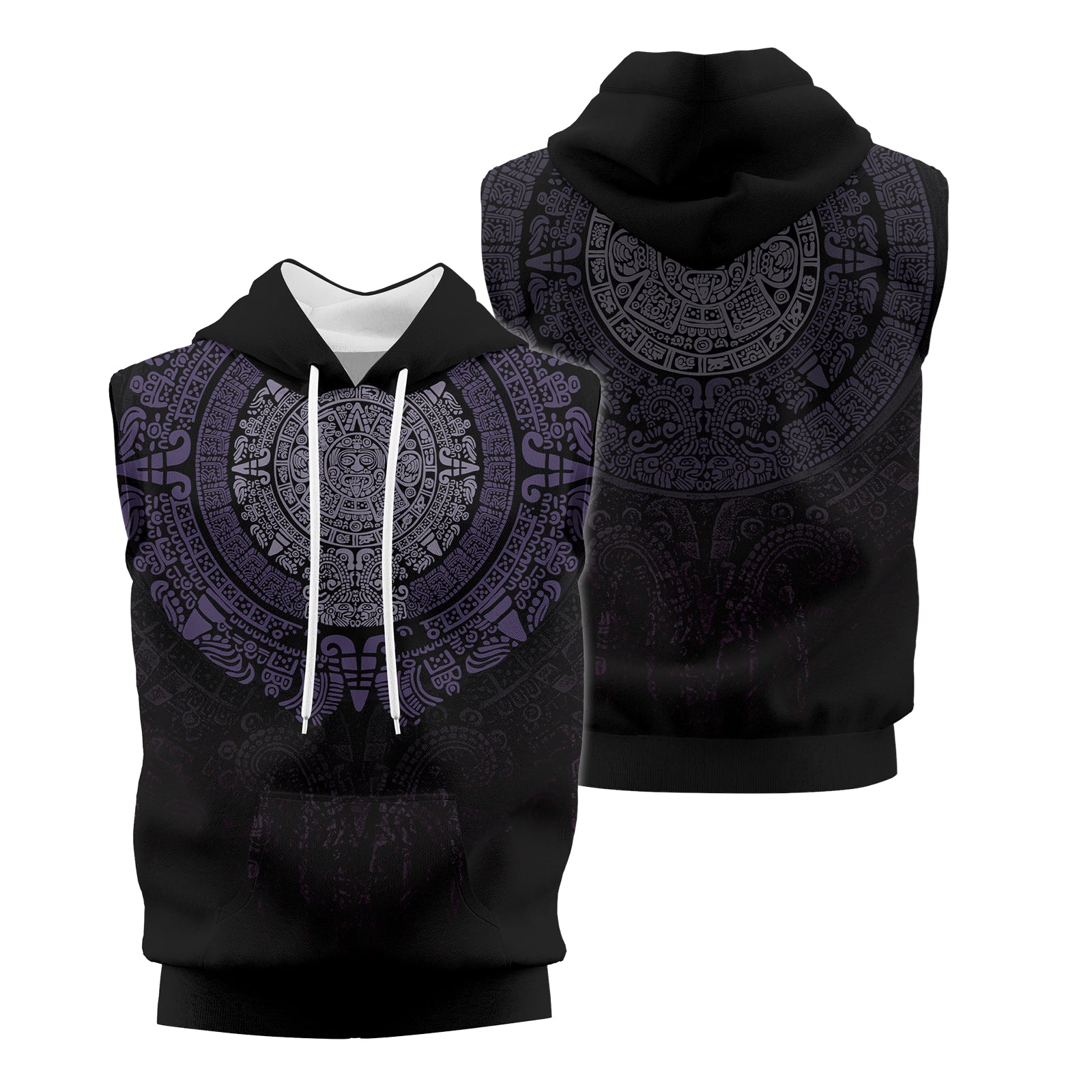 Rashninja Aztec Calendar Sleeveless Gym Hoodie | MMA Sleeveless Hoodie