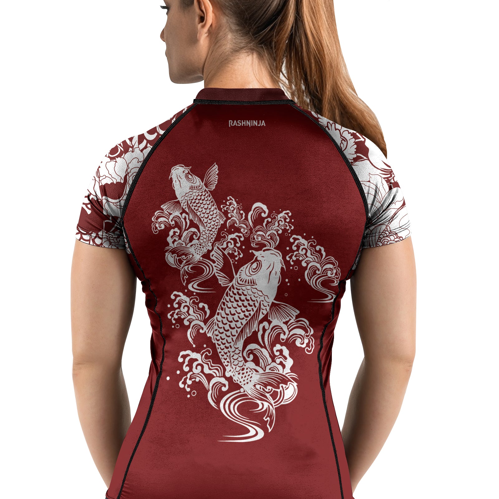 Rashninja Ranked Japanese Koi Fish Women's Short Sleeve Rash Guard