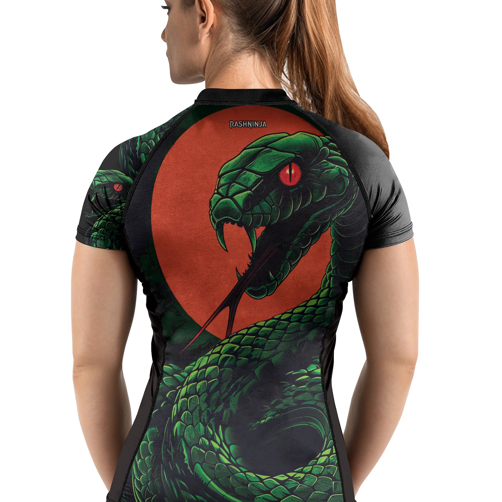 Rashninja Green Snake Women's Short Sleeve Rash Guard