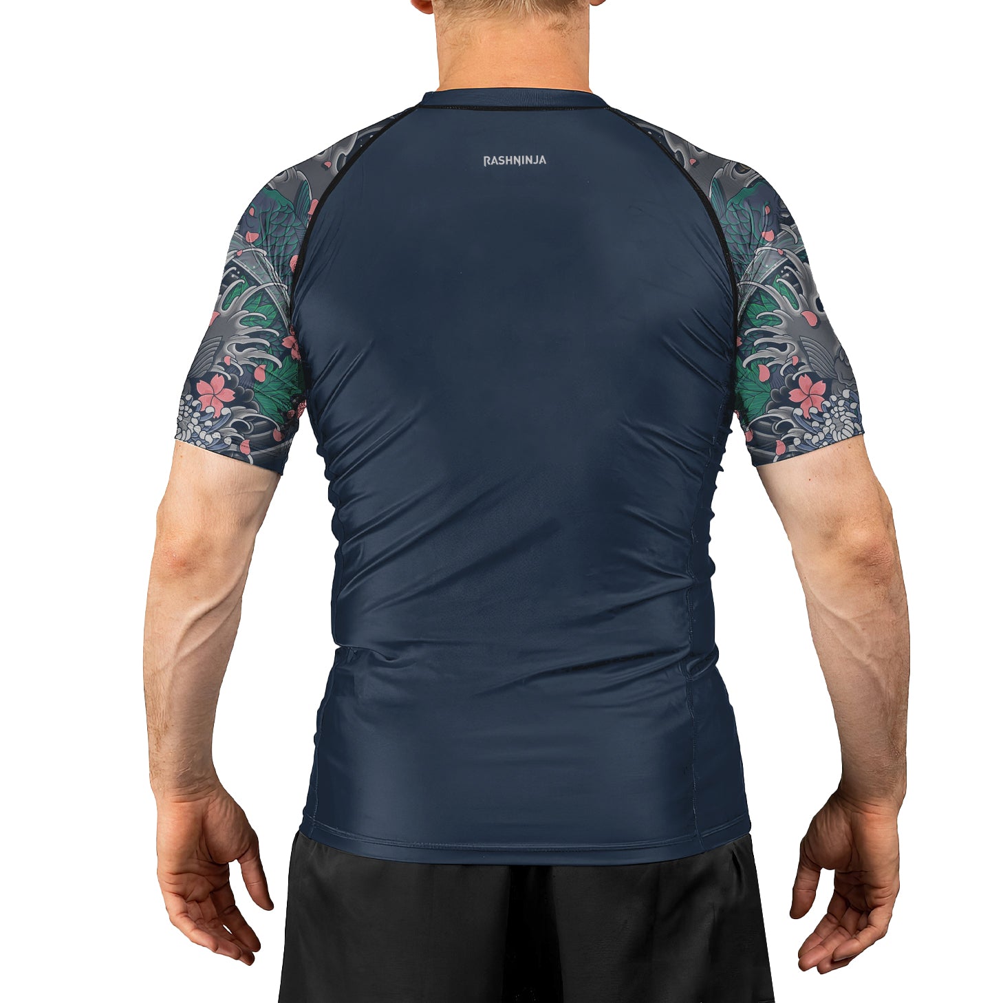 Rashninja Koi Blossom Waves Men's Short Sleeve Rash Guard