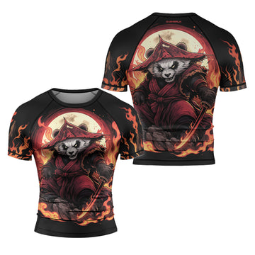 Rashninja Panda Samurai Path Men's Short Sleeve Rash Guard