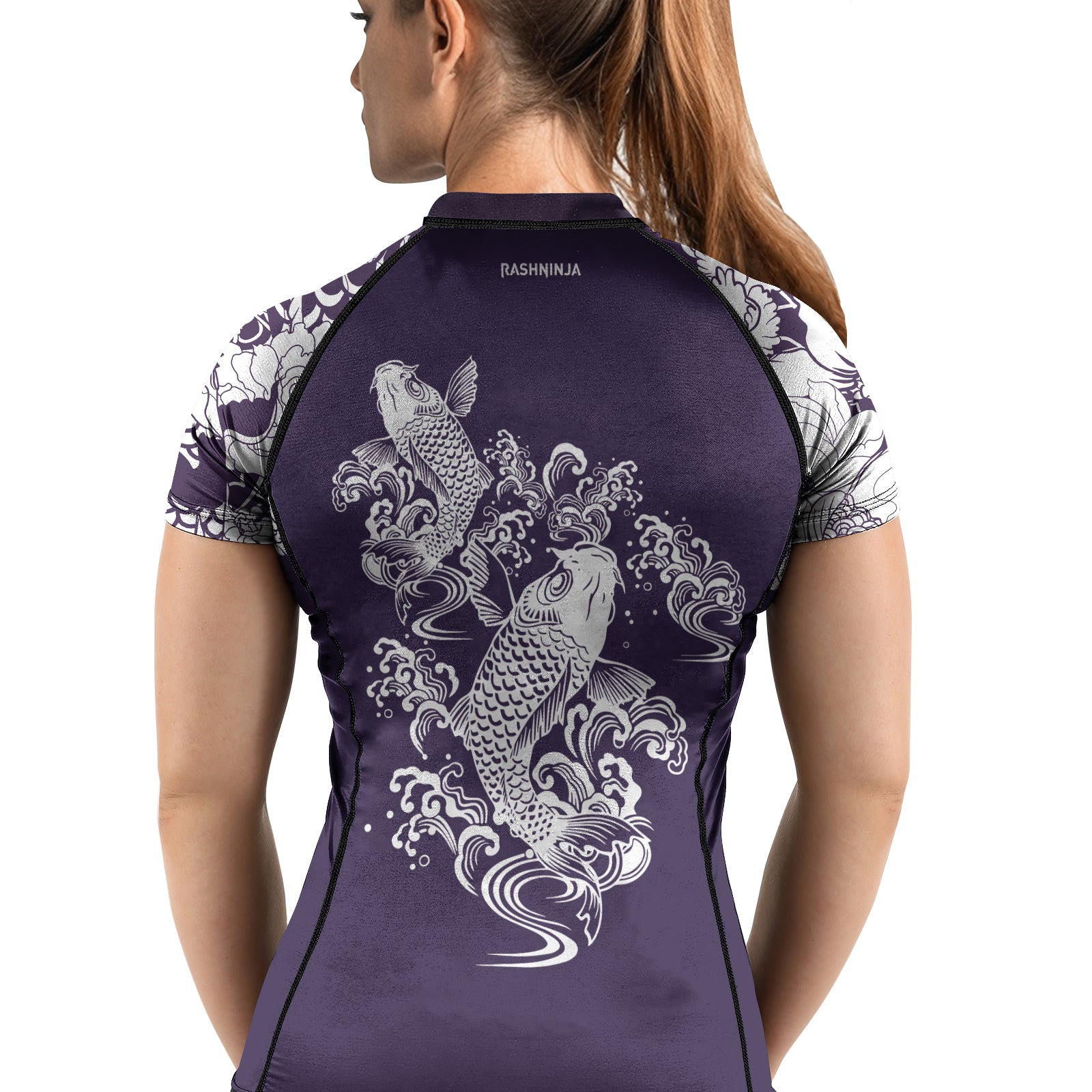 Rashninja Ranked Japanese Koi Fish Women's Short Sleeve Rash Guard