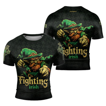 Rashninja Fighting Irish Leprechaun Men's Short Sleeve Rash Guard