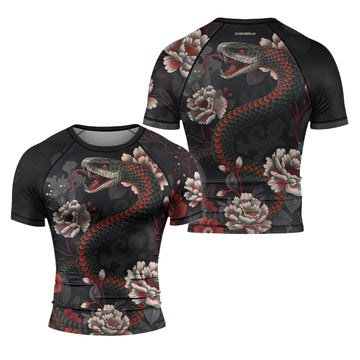 Rashninja Snake Blossom Strike Men's Short Sleeve Rash Guard