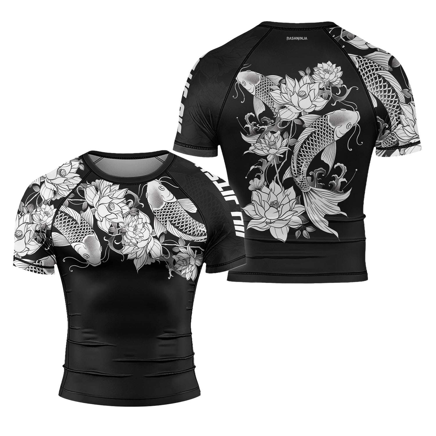 Rashninja Samurai Koi Harmony Men's Short Sleeve Rash Guard