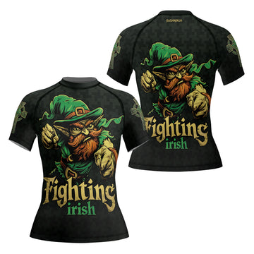 Rashninja Fighting Irish Leprechaun Women's Short Sleeve Rash Guard