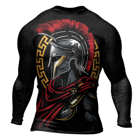 Rashninja Spartan Spear Pattern Men's Long Sleeve Rash Guard