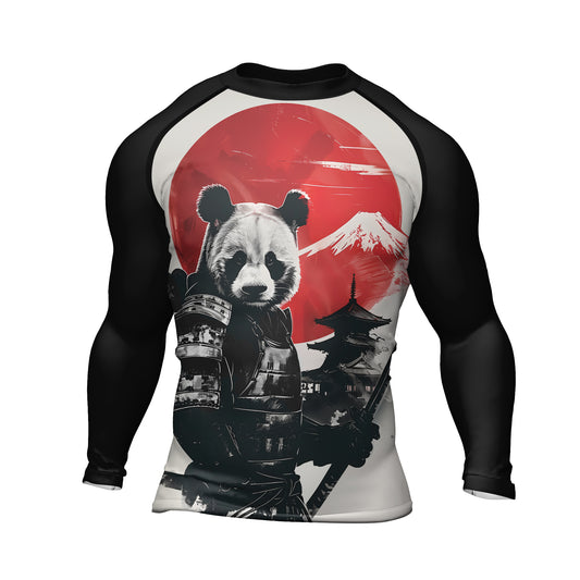 Rashninja Panda Samurai Sunset Men's Long Sleeve Rash Guard