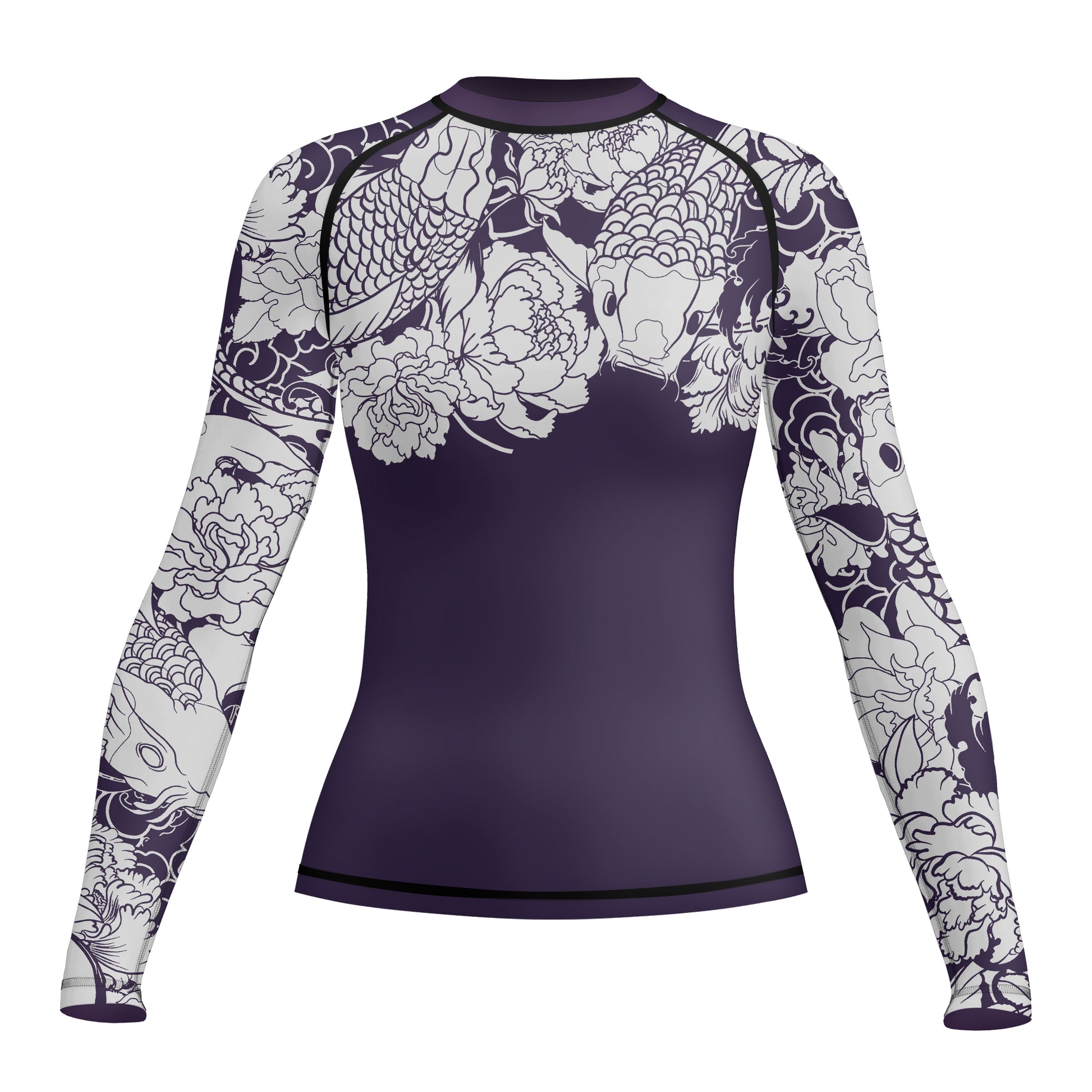 Rashninja Ranked Japanese Koi Fish Women's Long Sleeve Rash Guard