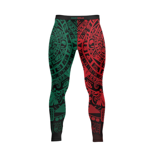 Rashninja Green And Red Aztec Calendar Men's Spats