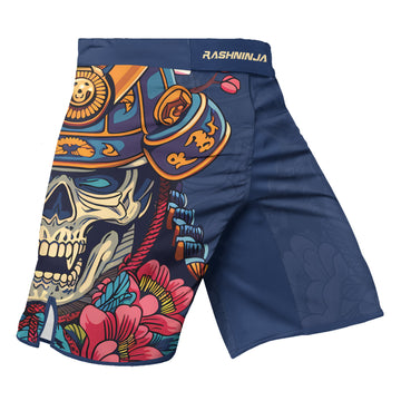 Rashninja Samurai Skull Blossom Men's Fight Shorts