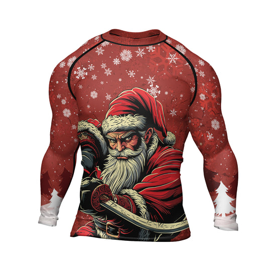 Rashninja Christmas Badass Santa Men's Long Sleeve Rash Guard