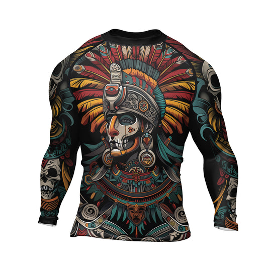 Rashninja Aztec Eagle Crest Men's Long Sleeve Rash Guard

