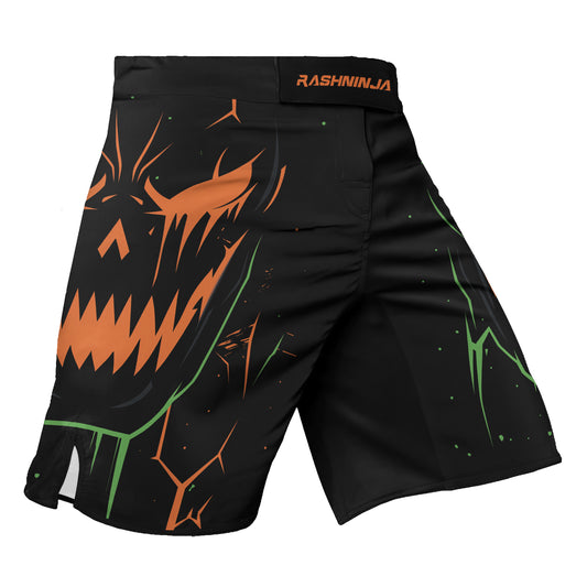 Rashninja Halloween Pumpkin Skull Blaze Men's Fight Shorts