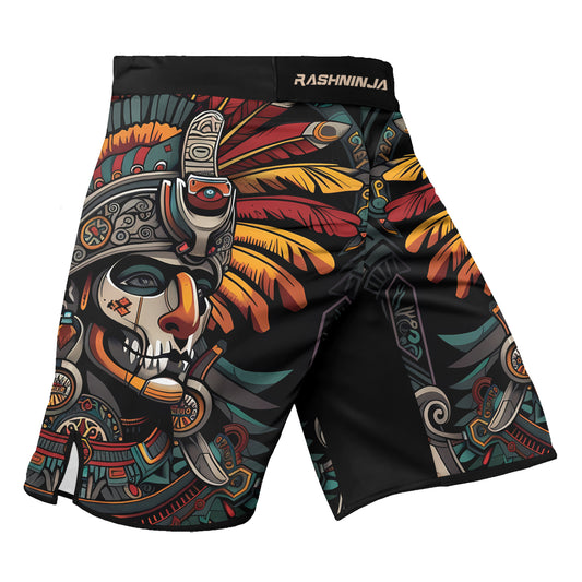 Rashninja Aztec Eagle Crest Men's Fight Shorts

