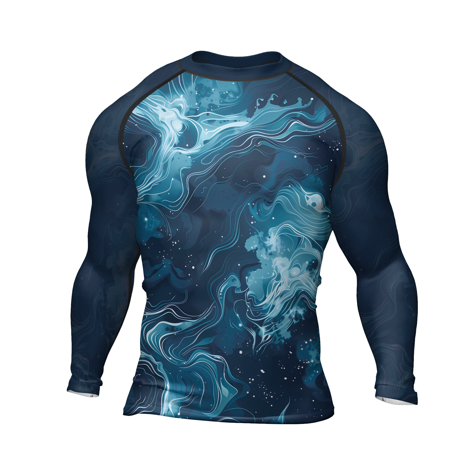 Rash★ Rashninja Cyber Storm Blue Men's Long Sleeve Rash Guard