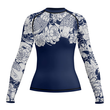 Rashninja Ranked Japanese Koi Fish Women's Long Sleeve Rash Guard