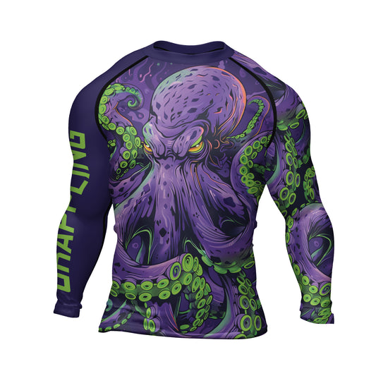Rashninja Octopus Neon Multi Men's Long Sleeve Rash Guard