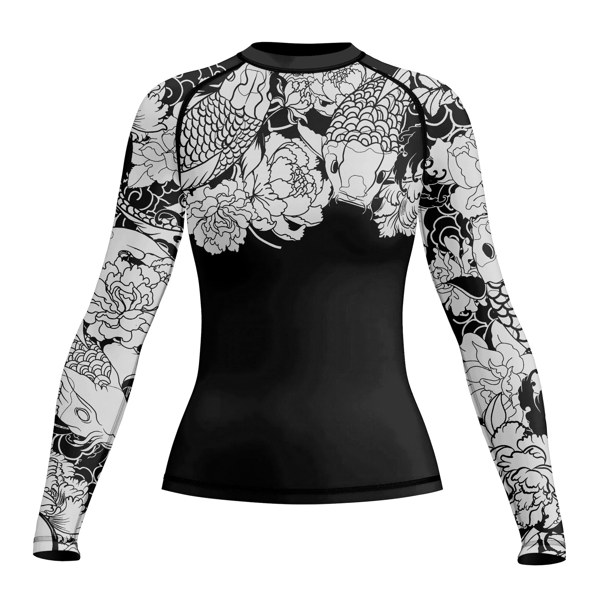 Rashninja Ranked Japanese Koi Fish Women's Long Sleeve Rash Guard