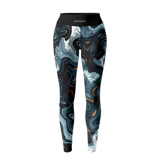 Rashninja Cyber Storm Blue Marble Women's Leggings
