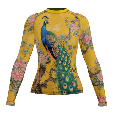 Rashninja Peacock Golden Bloom Women's Long Sleeve Rash Guard