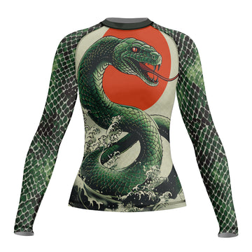 Rashninja Snake Rising Sun Women's Long Sleeve Rash Guard

