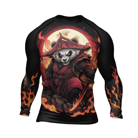 Rashninja Panda Samurai Path Men's Long Sleeve Rash Guard