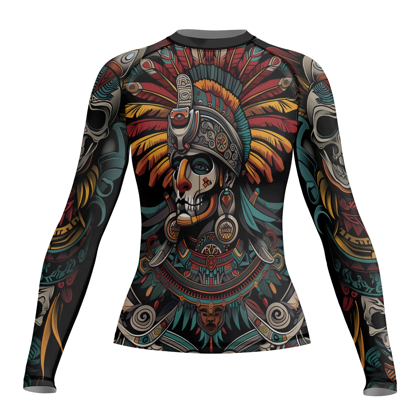 Rashninja Aztec Eagle Crest Women's Long Sleeve Rash Guard